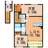 メゾン ピノローザ 2LDKの間取り