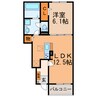 メイプルハイツ 1LDKの間取り