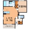 メイプルハイツ 1LDKの間取り