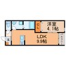 LECOCON春日井 1LDKの間取り