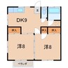 コーポ葭ケ入 2DKの間取り