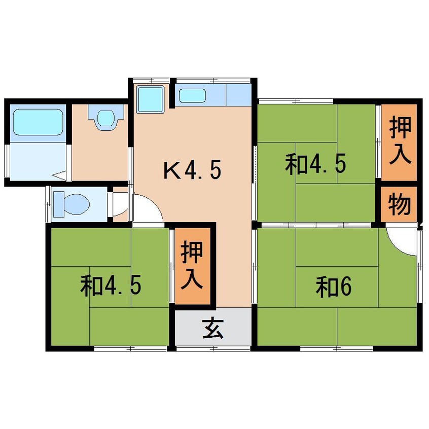 間取図 藤川貸家（賤ノ田64-1）