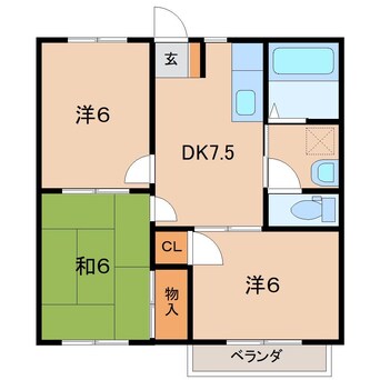間取図 ビューヒルズＡ