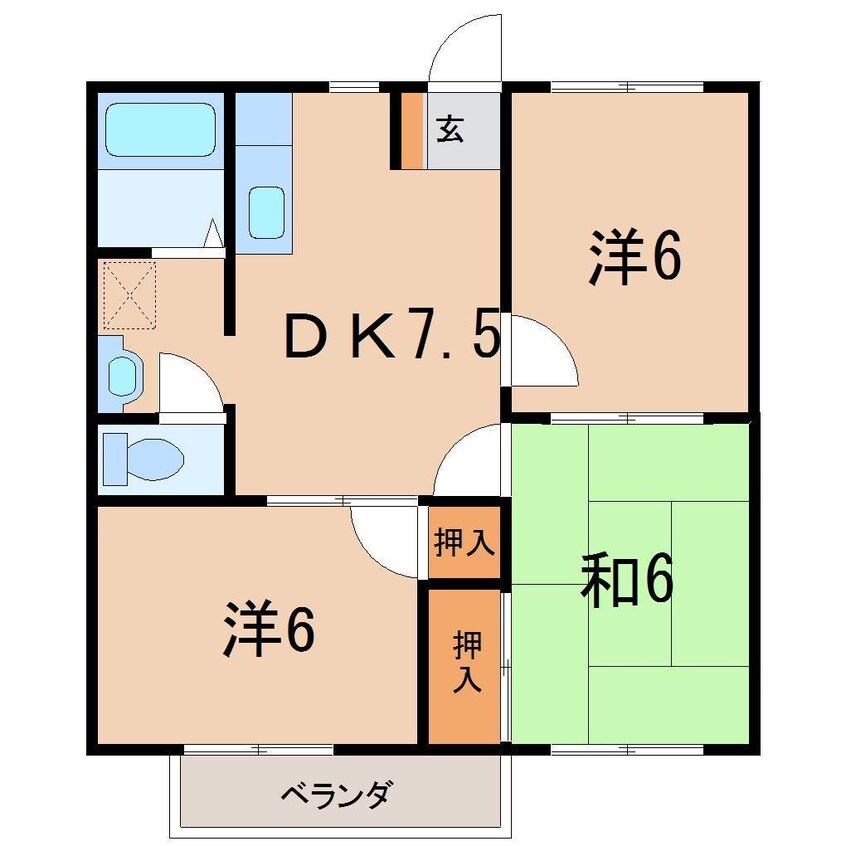 間取図 ビューヒルズＡ