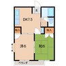 ビューヒルズB 2DKの間取り