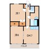 セゾン北条谷 2DKの間取り