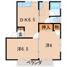 シルクハイム 2DKの間取り