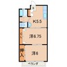 コーポウイング 2Kの間取り