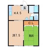ジェネシスハイツ　ハンズ六番館 2Kの間取り