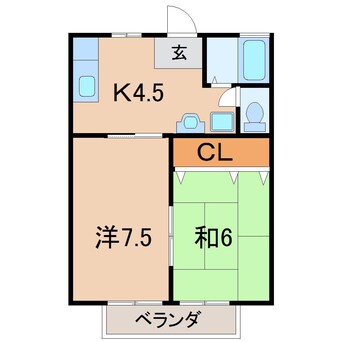 間取図 ジェネシスハイツ　ハンズ六番館