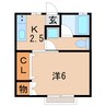 諏訪コーポ 1Kの間取り