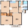 プロムナード秋葉Ｂ 3DKの間取り
