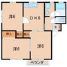 プロムナード秋葉Ｂ 3DKの間取り