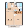 サンガーデン川俣D 2Kの間取り