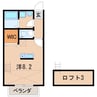 アリス横塚 1Rの間取り
