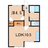 リバーサイドハイツ 1LDKの間取り