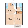 エンゼルハイツA 2DKの間取り
