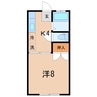 キャッスル冠木Ａ 1Kの間取り
