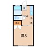 キャッスル冠木B 1Kの間取り