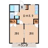 コスモスハイツIII 2DKの間取り