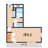キャッツ21 1Kの間取り