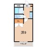 キャッツ21 1Kの間取り