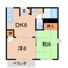 メゾンローズＢ 2DKの間取り