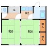 貝津貸家（16-4） 2Kの間取り