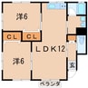 リバティベル東町II 2LDKの間取り