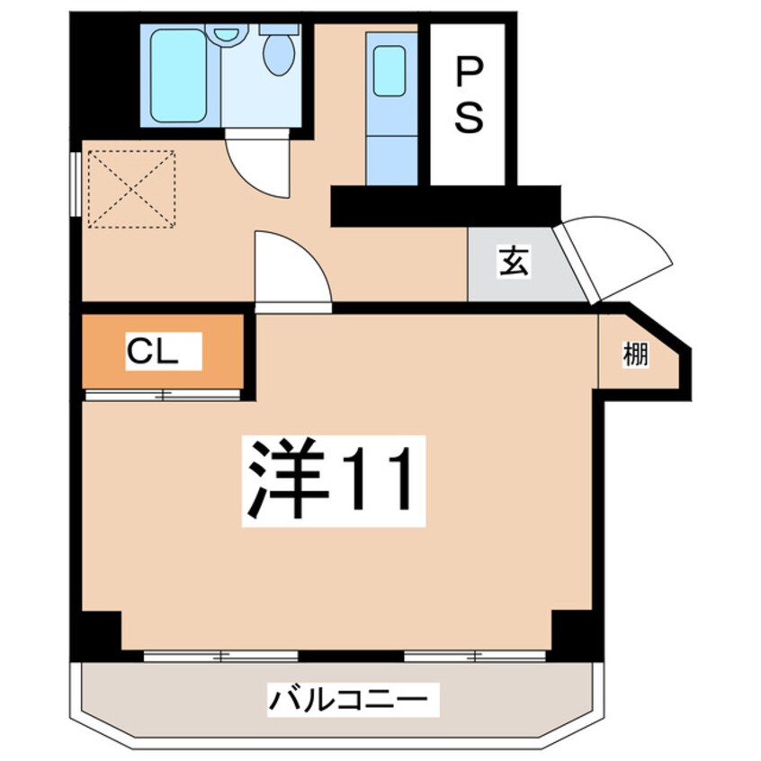 間取図 東北本線/郡山駅 徒歩11分 3階 築44年