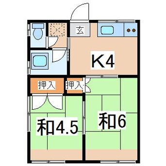 間取図 東北本線/郡山駅 バス13分陣場バス停下車:停歩5分 2階 築47年