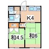 東北本線/郡山駅 バス:13分:停歩5分 2階 築47年 2Kの間取り