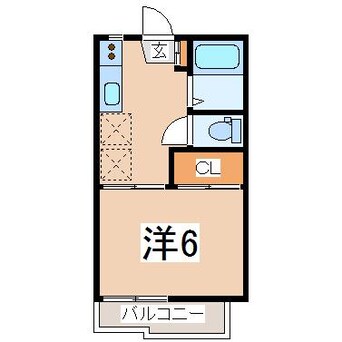 間取図 東北本線/郡山駅 徒歩11分 2階 築39年