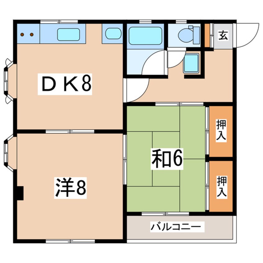 間取図 東北本線/郡山駅 徒歩11分 3階 築35年