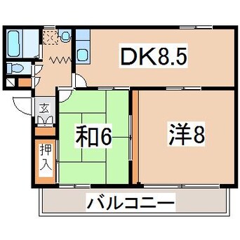 間取図 東北本線/郡山駅 徒歩32分 2階 築27年