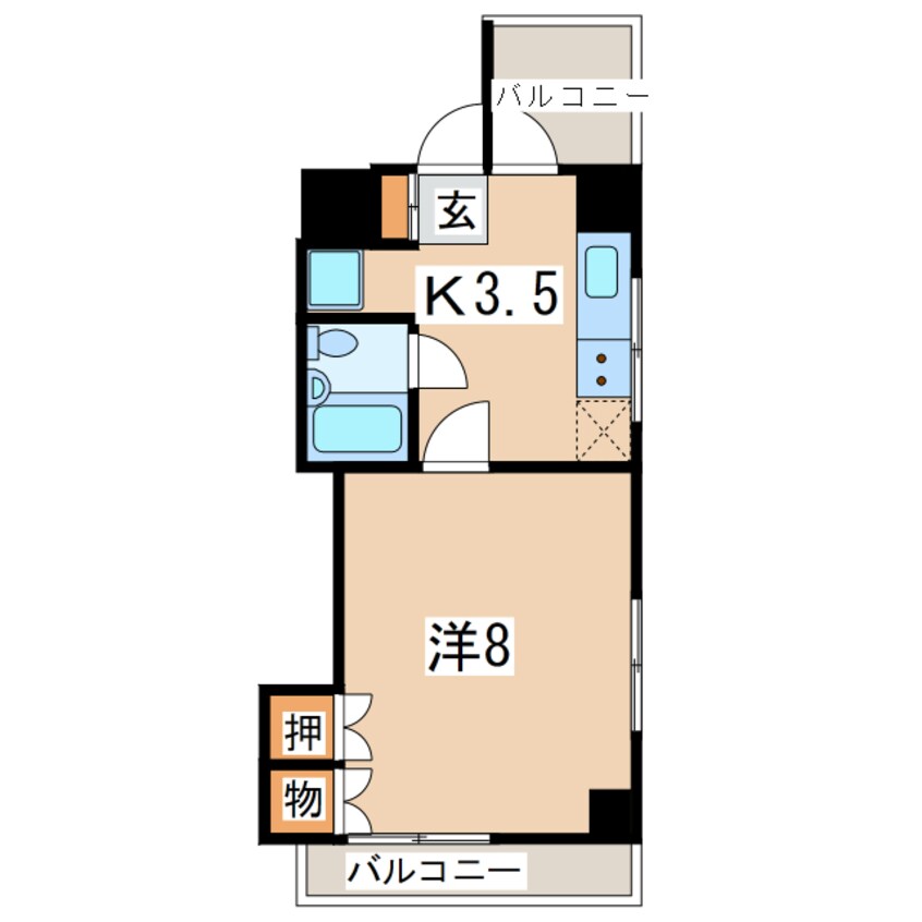 間取図 東北本線/郡山駅 徒歩12分 6階 築37年