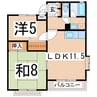 東北本線/郡山駅 徒歩12分 1階 築33年 2LDKの間取り
