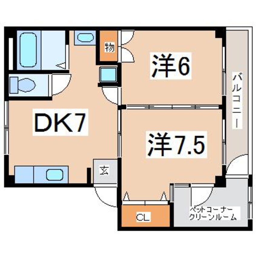 間取図 東北本線/郡山駅 徒歩31分 1階 築22年