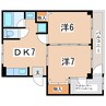 東北本線/郡山駅 徒歩31分 2階 築22年 2DKの間取り