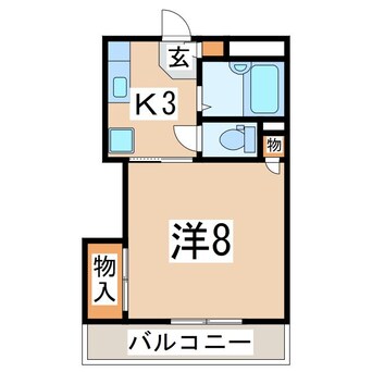 間取図 東北本線/郡山駅 徒歩34分 2階 築38年