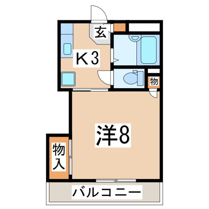 間取図 東北本線/郡山駅 徒歩34分 2階 築38年