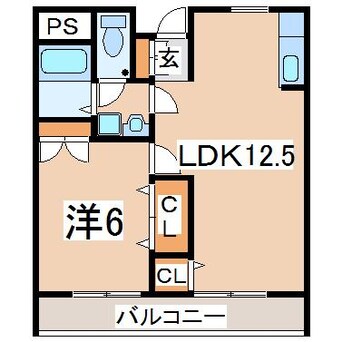 間取図 東北本線/郡山駅 徒歩7分 8階 築44年