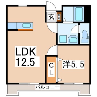 間取図 東北本線/郡山駅 徒歩7分 7階 築44年