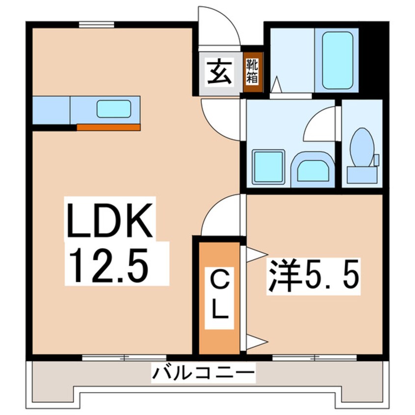 間取図 東北本線/郡山駅 徒歩7分 7階 築44年