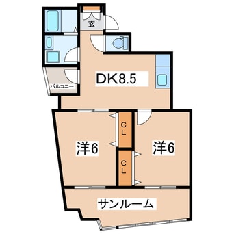 間取図 東北本線/郡山駅 徒歩7分 10階 築45年