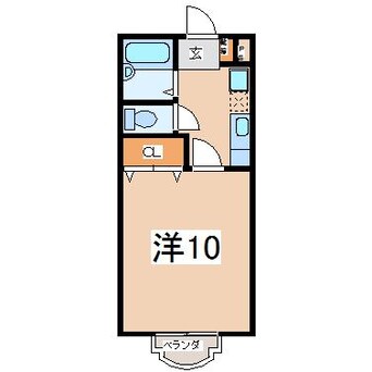 間取図 東北本線/郡山駅 徒歩22分 1階 築26年