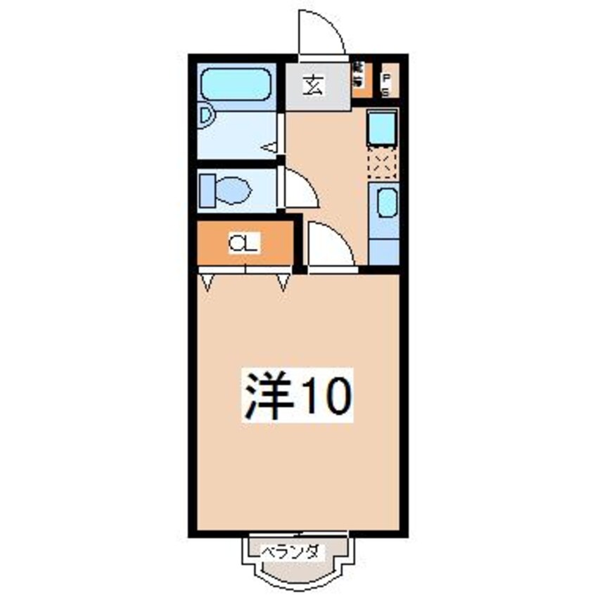 間取図 東北本線/郡山駅 徒歩22分 1階 築26年