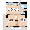東北本線/郡山駅 徒歩14分 5階 築49年 2LDKの間取り