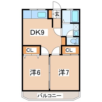 間取図 東北新幹線（東北地方）/郡山駅 バス19分成山公園前下車:停歩4分 1階 築37年