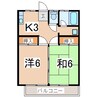 東北本線/郡山駅 徒歩20分 1階 築36年 2Kの間取り